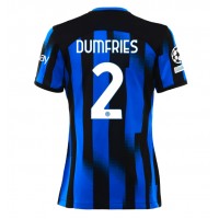 Camisa de Futebol Inter Milan Denzel Dumfries #2 Equipamento Principal Mulheres 2023-24 Manga Curta